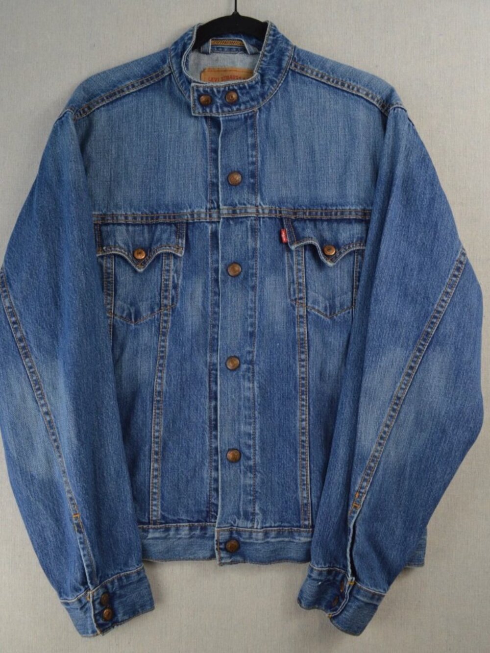 Vintage Levi's Mens Blue Easy Rider Jacket Denim Button Front Long Sleeve Size M